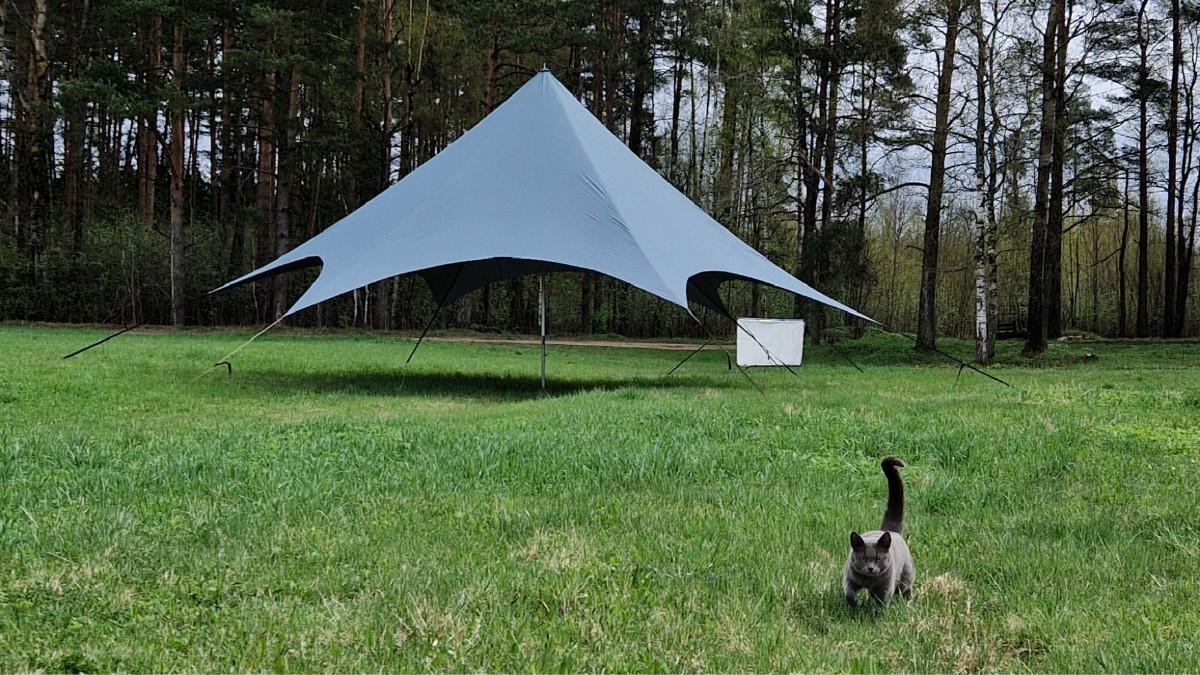 Zvaigznes telts / 50 m² / pelēkzila